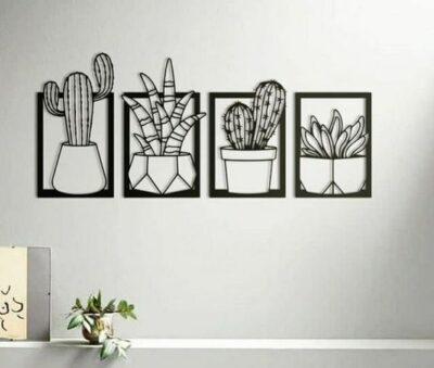 4 set of cactus flower art - Image 2