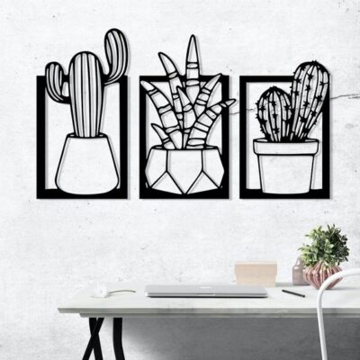 4 set of cactus flower art - Image 3