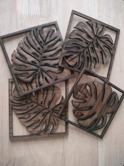 Wooden Leaf Coaster