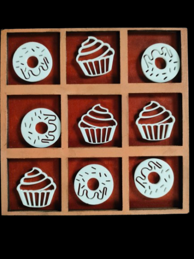 Cupcake Tic Tac Teo Wooden Game