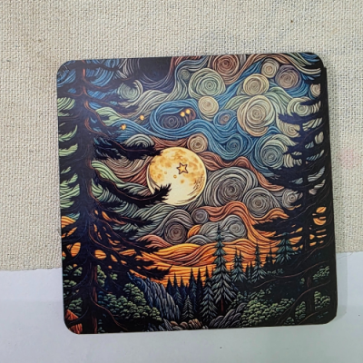 Painted Design Wooden Coaster - Image 2
