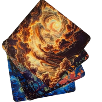 Painted Design Wooden Coaster - Image 3