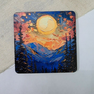 Painted Design Wooden Coaster - Image 6